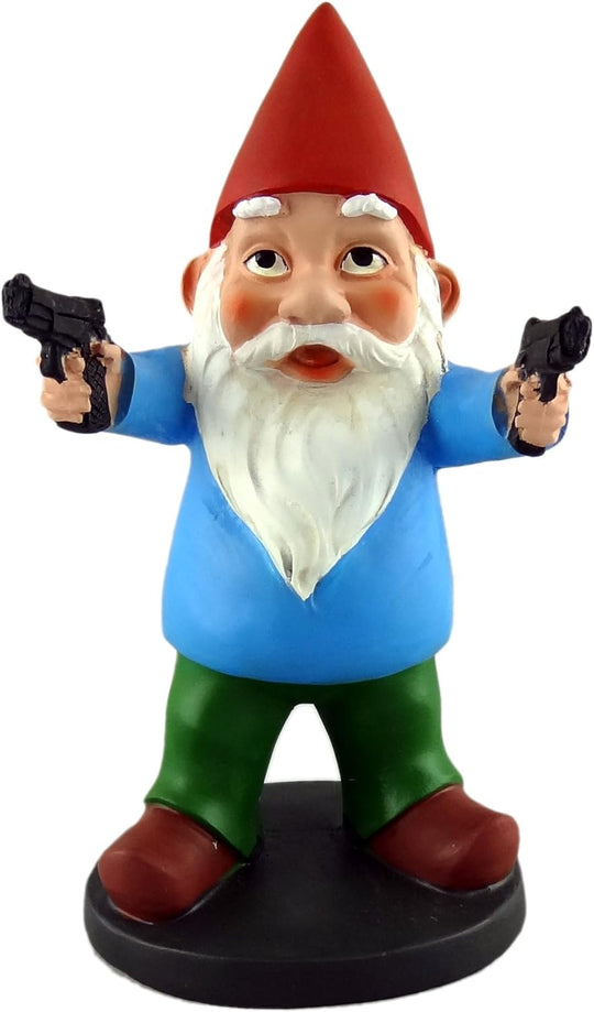 Garden Gnome with Gun Statue