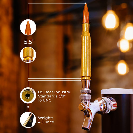 50 Caliber BMG Bullet Beer Tap Handle