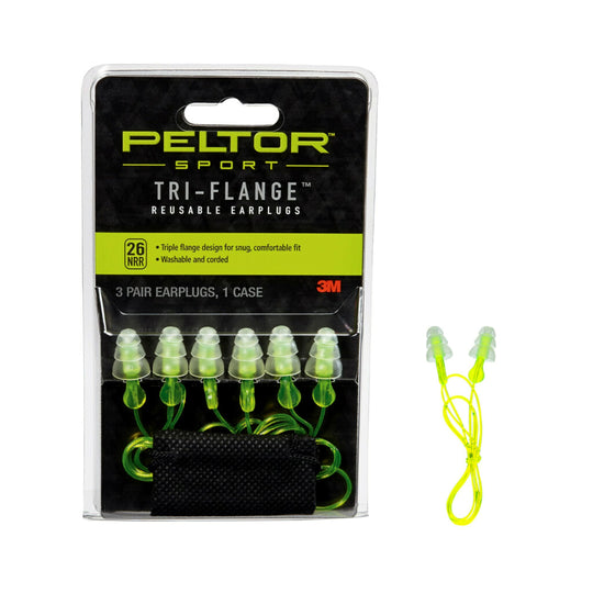 Peltor Sport Blasts Corded Disposable Earplugs 97081-10C, 2 Pair Pack, Neon Yellow