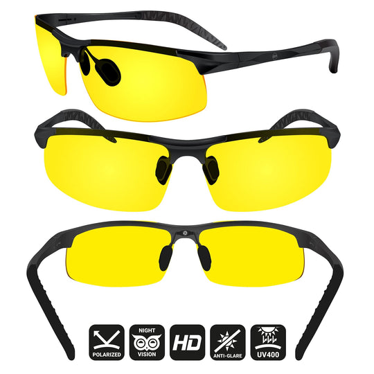 Yellow Glasses for Men/Women - Anti Fog Semi-Polarized Shooting Safety Glasses for Ultimate Eye Protection