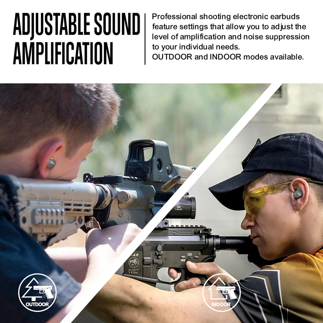 Shooting Ear Protection Earmuffs, NRR 26dB Hearing Protection Earbuds Electronic Shooting Earplugs for Noise Reduction with Charging Case for Shooting Range…