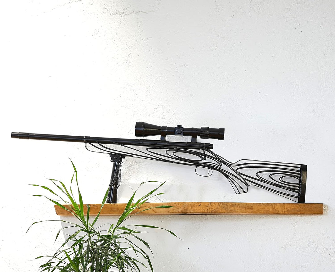 Sniper Rifle Metal Sculpture Decor