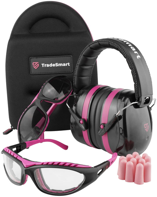 TradeSmart All-in-One Shooting Ear Protection - Comfort+ NRR 28 Earmuffs, Glasses & Earplugs + Carry Case