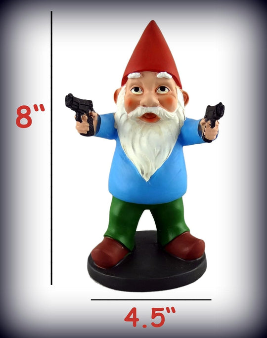 Garden Gnome with Gun Statue