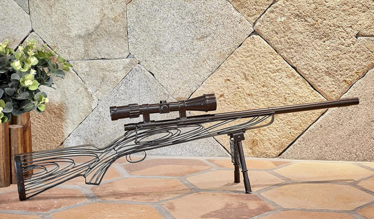 Sniper Rifle Metal Sculpture Decor