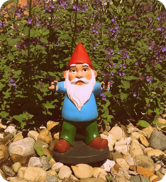 Garden Gnome with Gun Statue