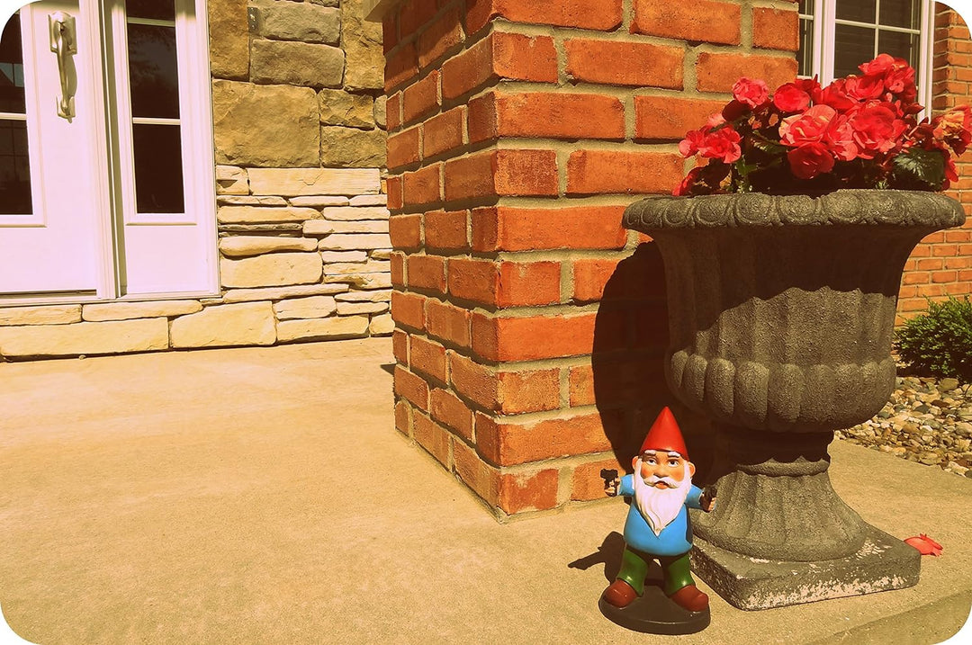 Garden Gnome with Gun Statue