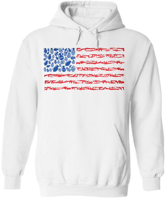 American Flag Made of Guns Silhouettes Hoodie
