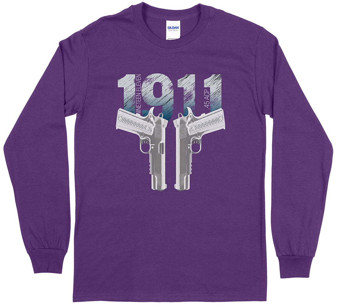 Colt 1911 Handgun Gun Lover Men's Long Sleeve T-Shirt - Purple