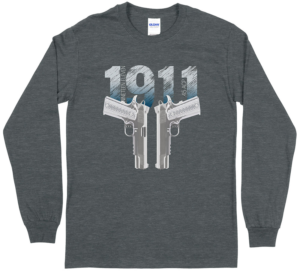Colt 1911 Handgun Gun Lover Men's Long Sleeve T-Shirt - Dark Heather