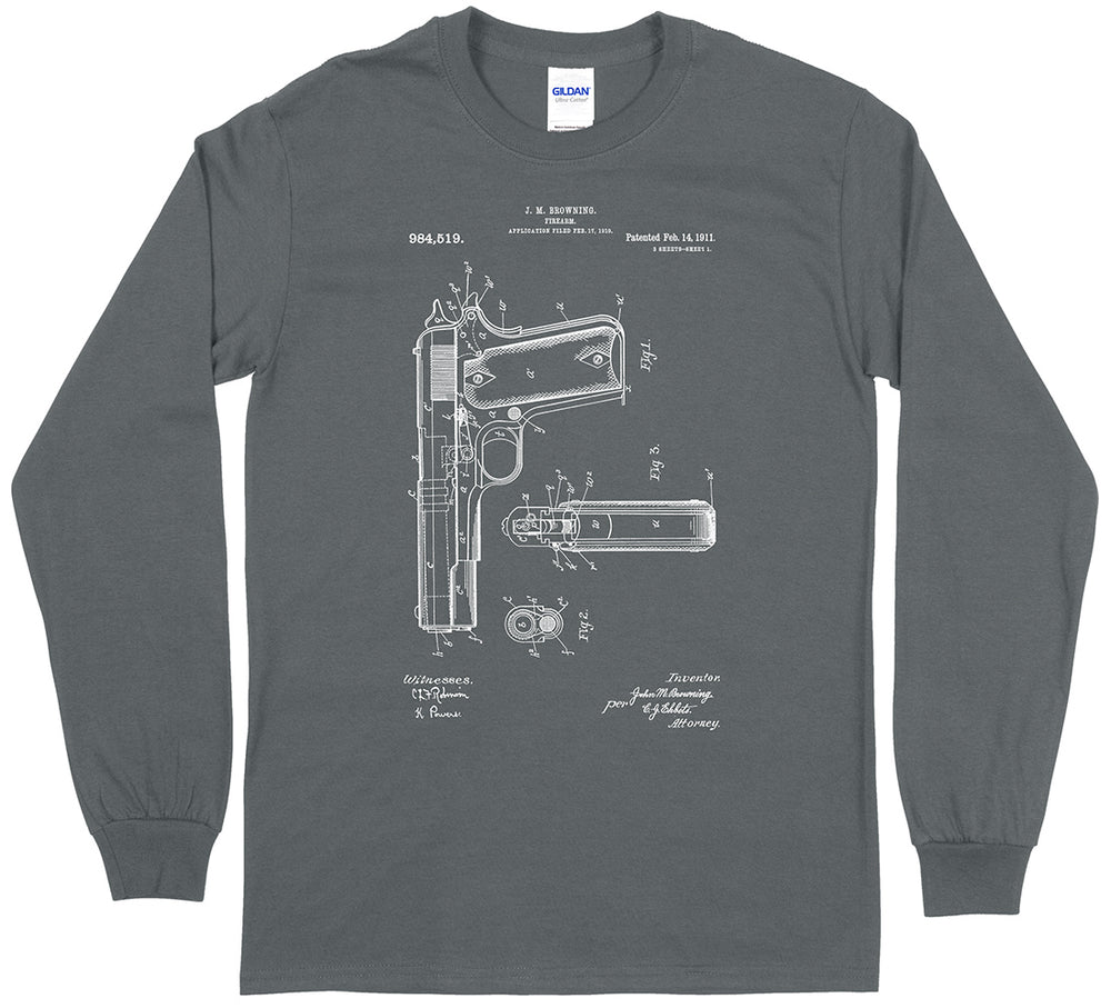 Colt 1911 Handgun Patent Men's Long Sleeve T-Shirt