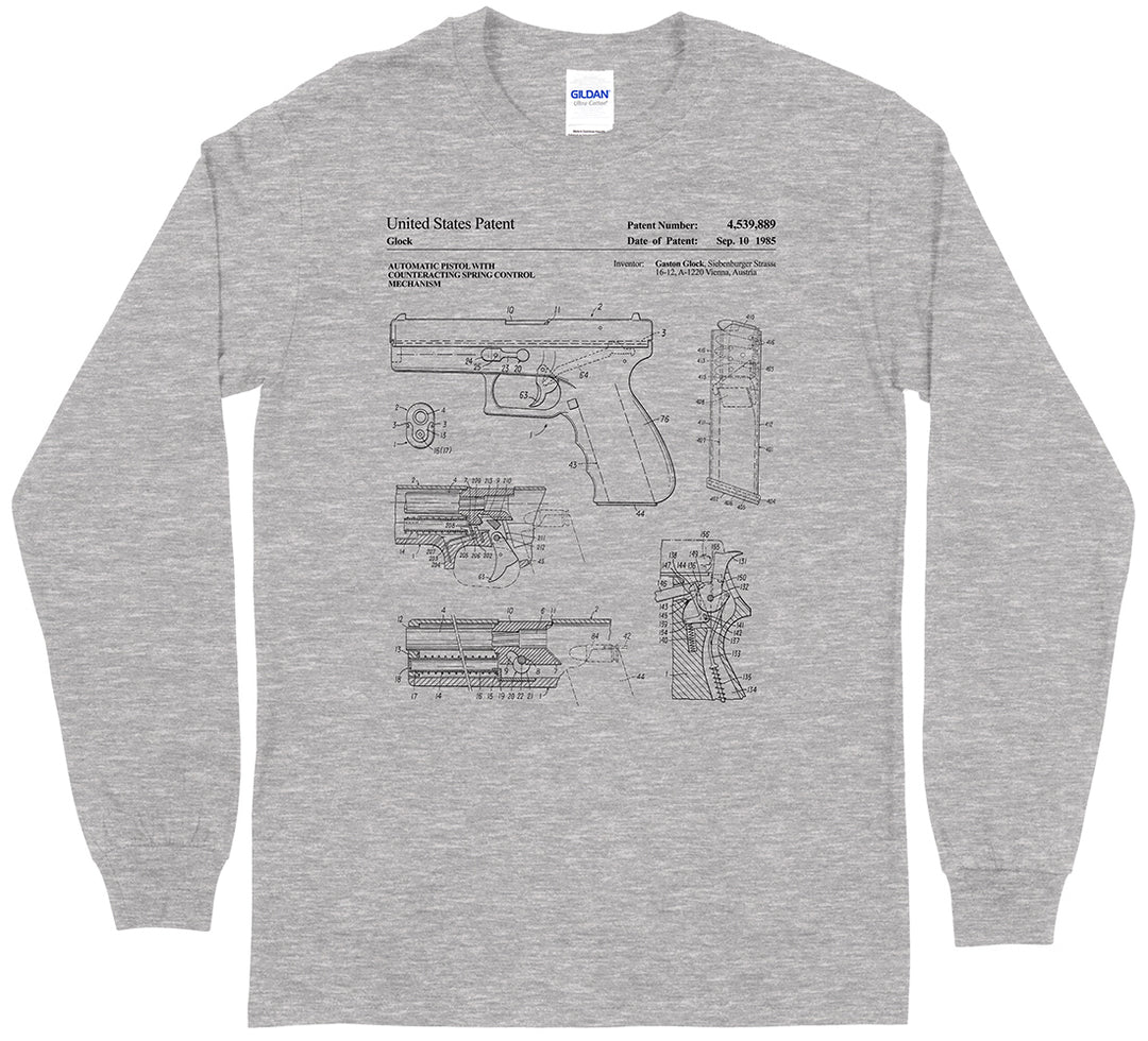 Glock Handgun Patent Men's Long Sleeve T-Shirt
