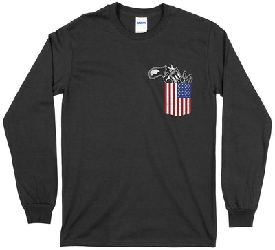 Gun in the Pocket 2nd Amendment Men's Long Sleeve T-Shirt - Black
