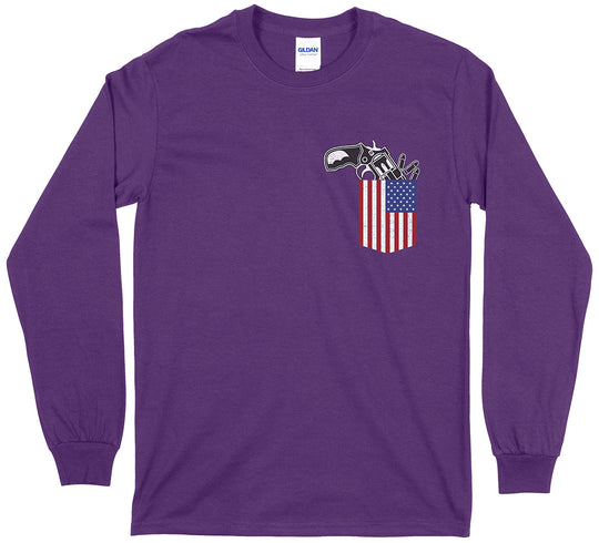 Gun in the Pocket 2nd Amendment Men's Long Sleeve T-Shirt - Purple