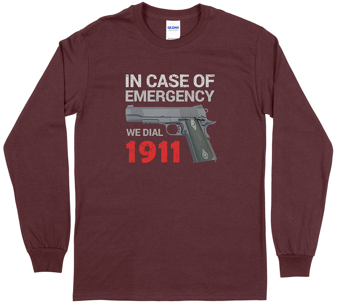 In Case of Emergency We Dial 1911 Long Sleeve Men's T-Shirt