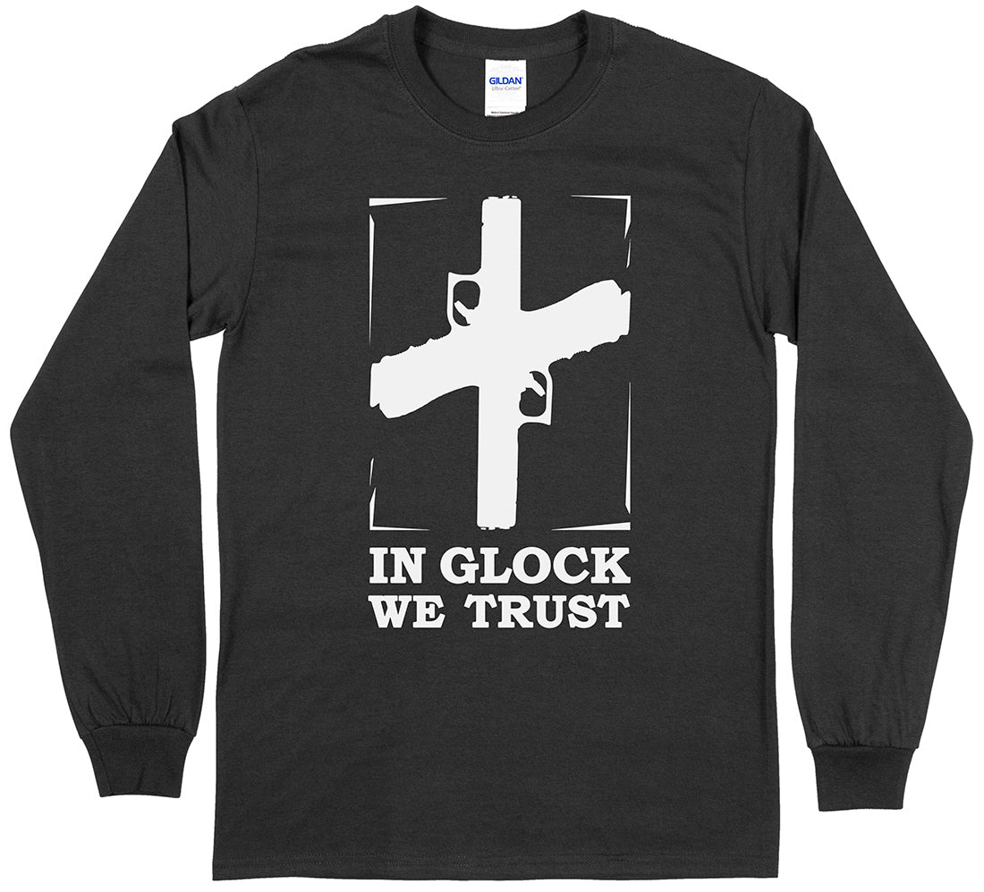 In Glock We Trust Pro Gun Long Sleeve Men's T-Shirt - Black