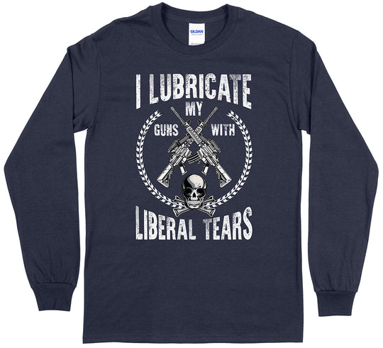 I Lubricate My Guns With Liberal Tears Pro Gun Men Long Sleeve T-Shirt - Navy