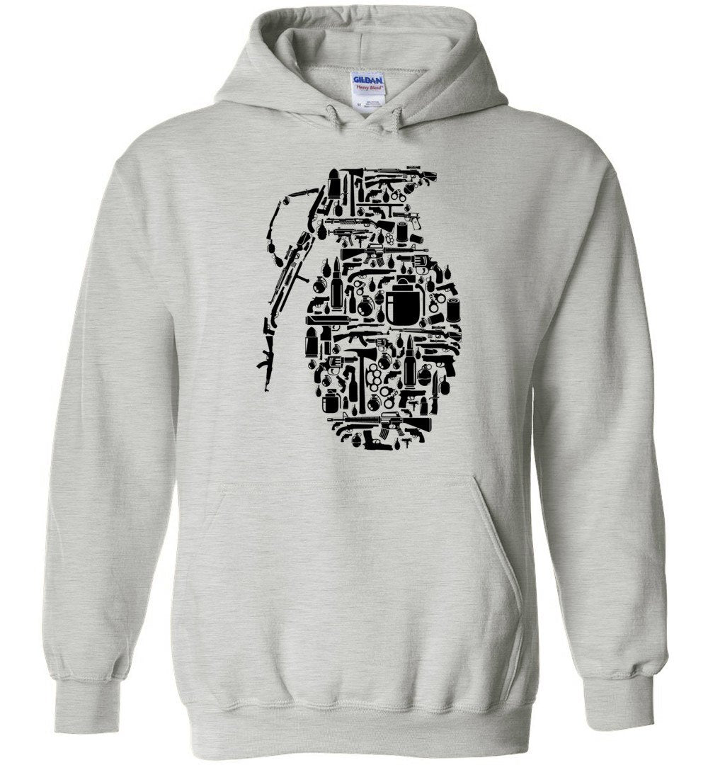 Grenade Made of Guns - Men's Shooting Hoodie - Sports Grey