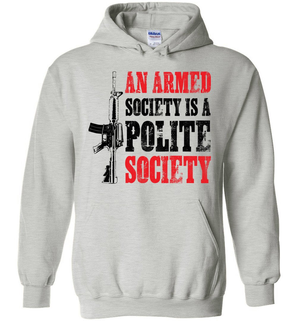 An Armed Society is a Polite Society - Shooting Men's Hoodie - Ash