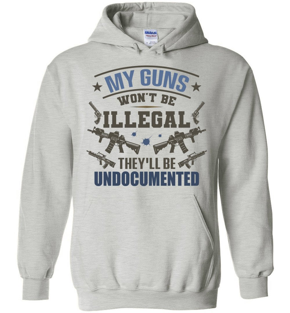 My Guns Won't Be Illegal They'll Be Undocumented - Men's Shooting Clothing - Ash Hoodie