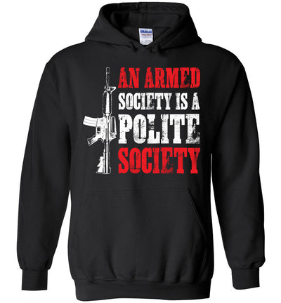 An Armed Society is a Polite Society - Shooting Men's Hoodie - Black