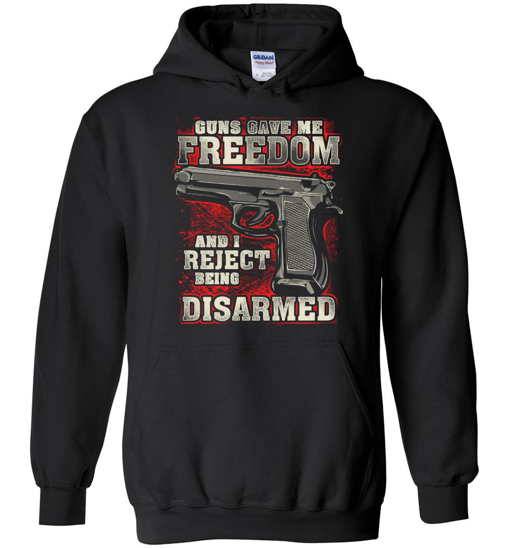 Gun Gave Me Freedom and I Reject Being Disarmed - Men's Apparel - Black Hoodie