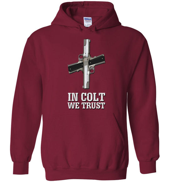 In Colt We Trust - Men's Pro Gun Clothing - Red Hoodie