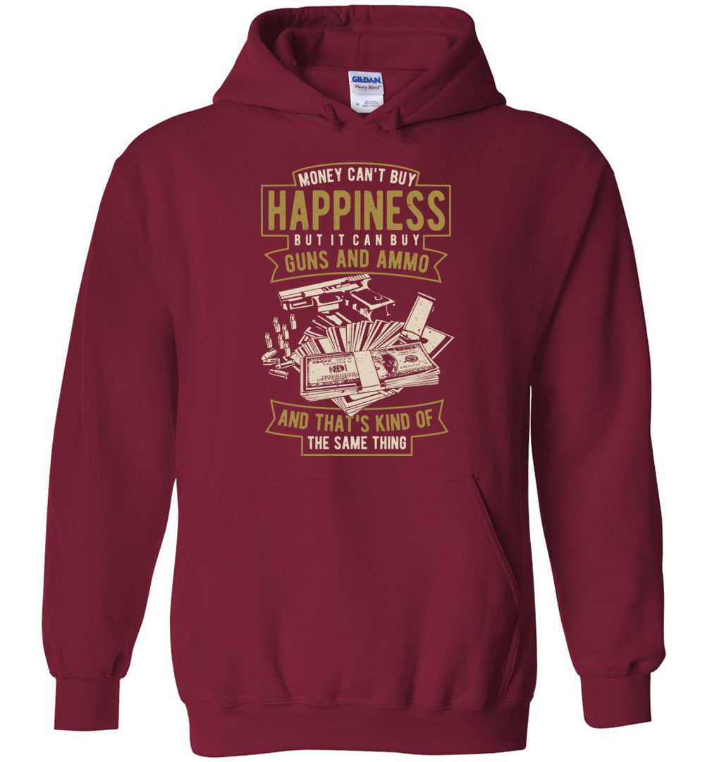Money Can't Buy Happiness But It Can Buy Guns and Ammo, And That's Kind Of The Same Thing - Men's Hoodie - Red