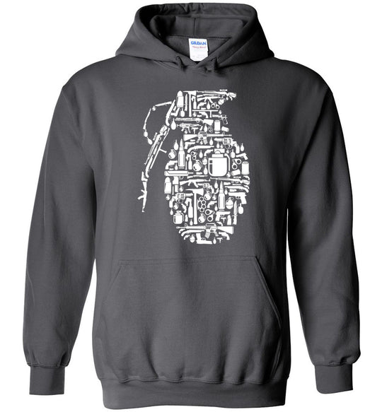 Grenade Made of Guns - Men's Shooting Hoodie - Charcoal