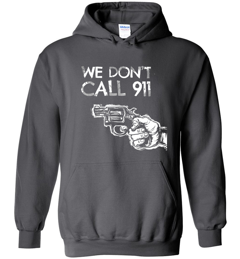 We Don't Call 911 - Men’s Pro Gun Shooting T-shirt - Charcoal