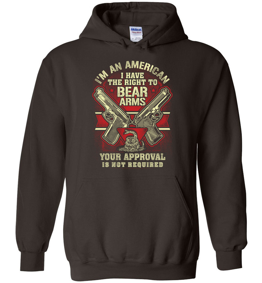 I'm an American, I Have The Right To Bear Arms. Your Approval Is Not Required - 2nd Amendment Men's Tshirt - Brown