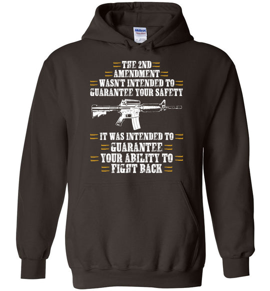The 2nd Amendment wasn't intended to guarantee your safety - Pro Gun Men's Apparel - Dark Brown Hoodie