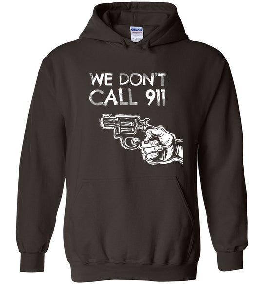 We Don't Call 911 - Men’s Pro Gun Shooting T-shirt - Dark Brown