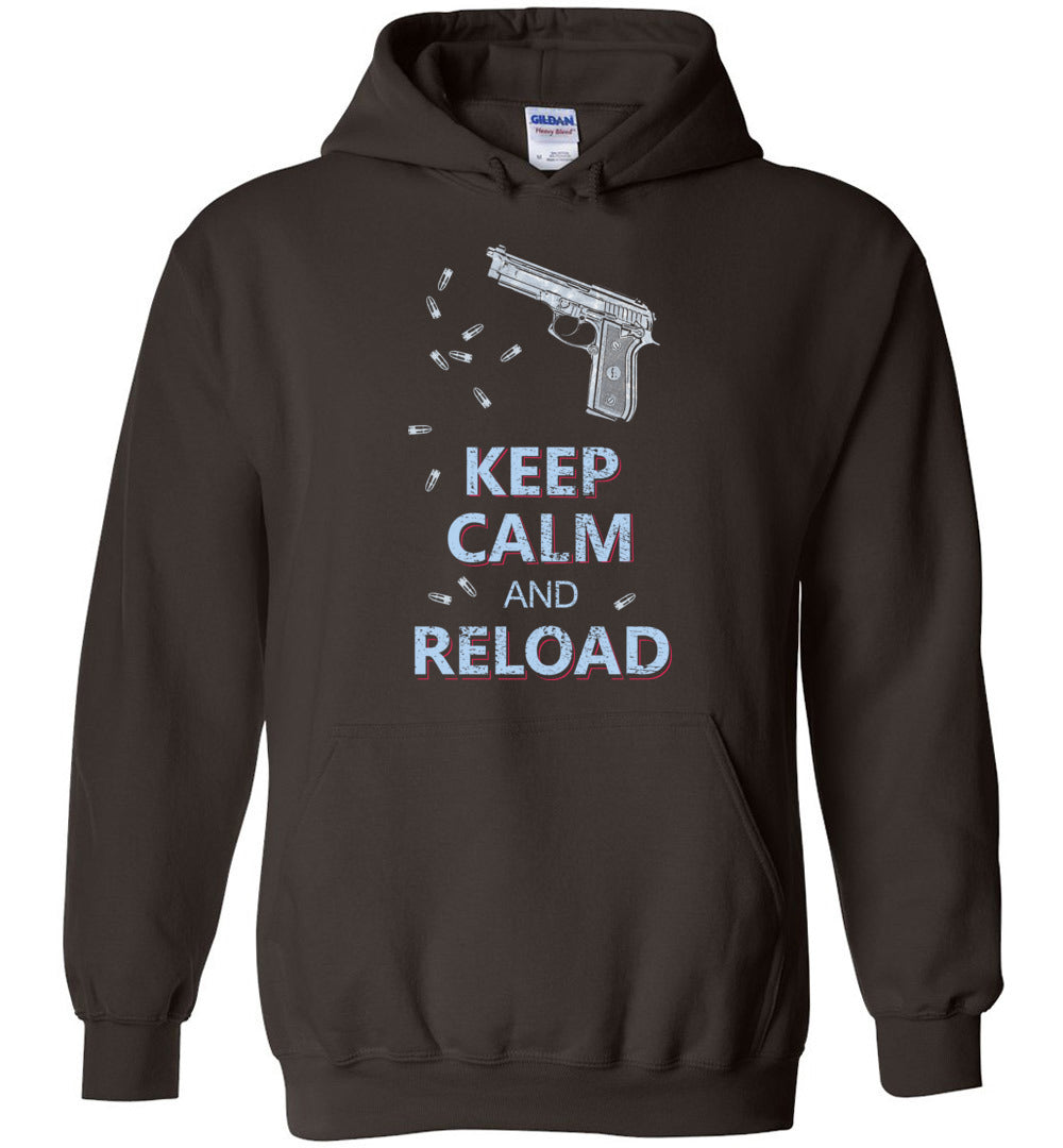 Keep Calm and Reload - Pro Gun Men's Hoodie - Dark Brown