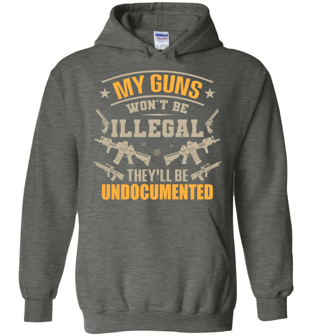 My Guns Won't Be Illegal They'll Be Undocumented - Men's Shooting Clothing - Dark Heather Hoodie