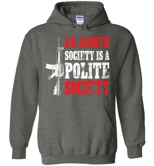 An Armed Society is a Polite Society - Shooting Men's Hoodie - Dark Heather
