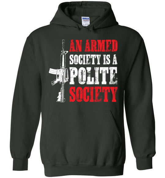 An Armed Society is a Polite Society - Shooting Men's Hoodie - Green