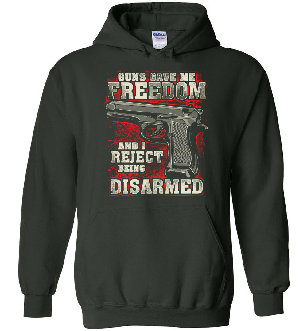 Gun Gave Me Freedom and I Reject Being Disarmed - Men's Apparel - Green Hoodie