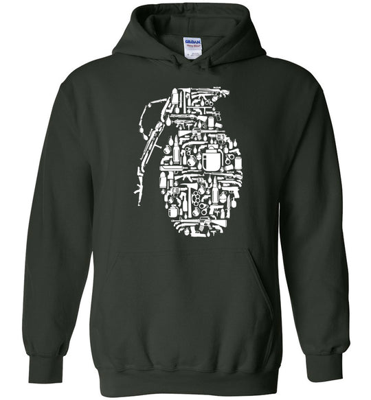 Grenade Made of Guns - Men's Shooting Hoodie - Green