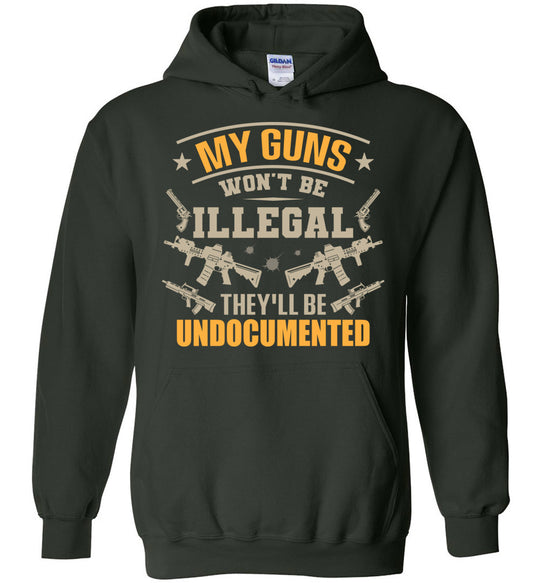 My Guns Won't Be Illegal They'll Be Undocumented - Men's Shooting Clothing - Green Hoodie