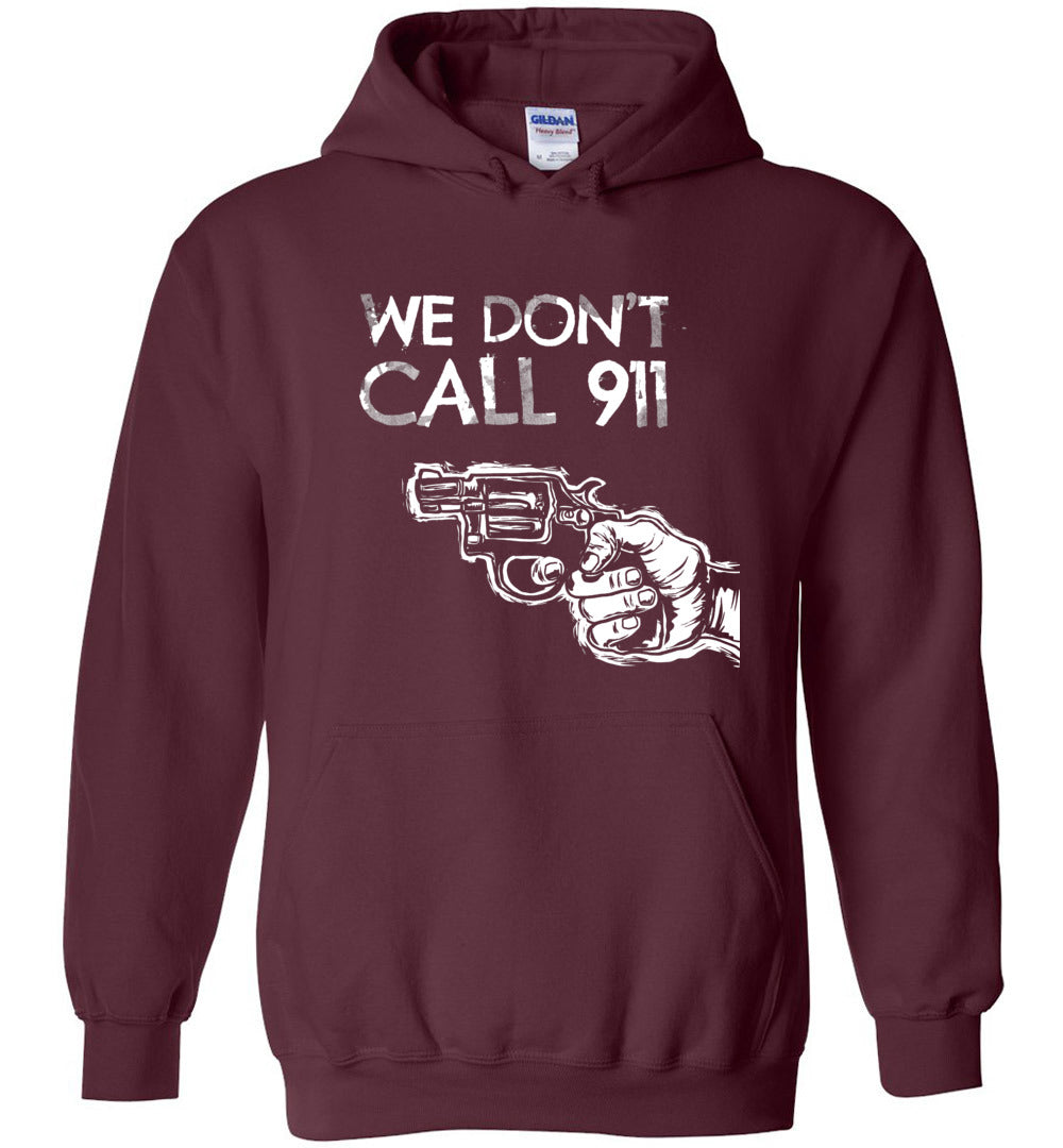 We Don't Call 911 - Men’s Pro Gun Shooting T-shirt - Maroon