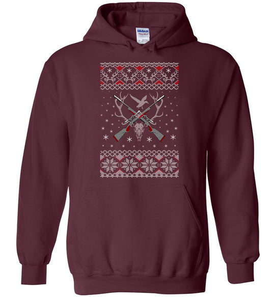 Hunting Ugly Christmas Sweater - Shooting Men's Hoodie - Maroon