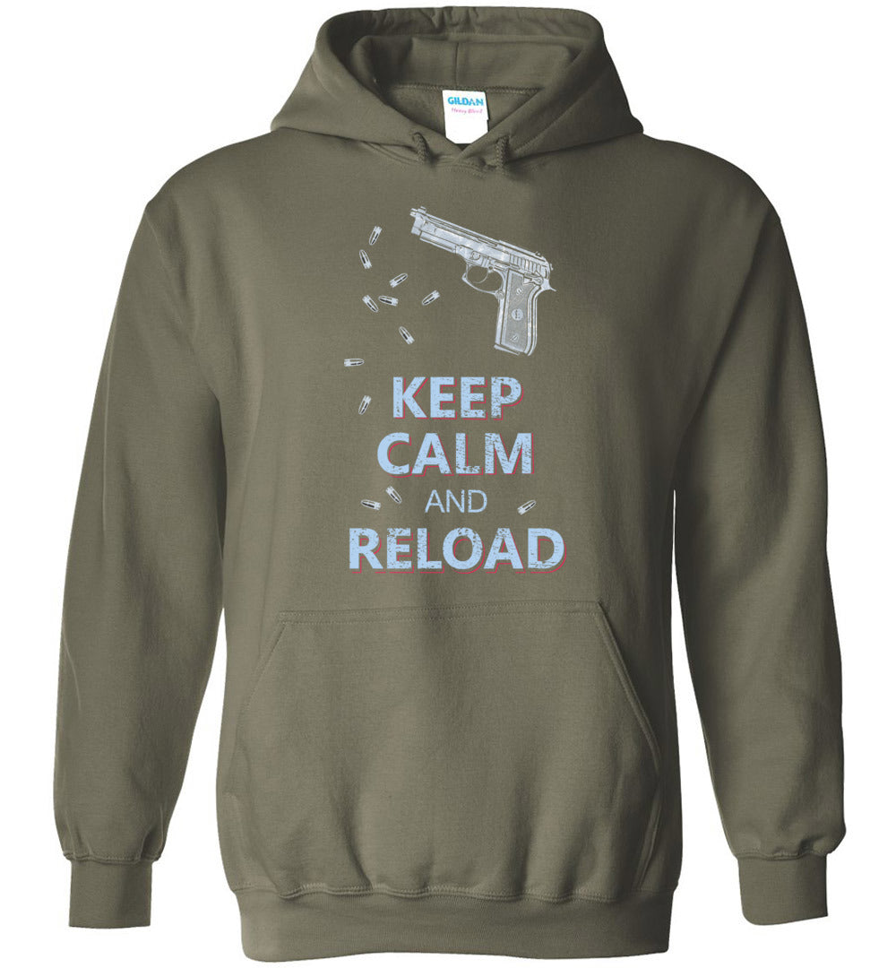 Keep Calm and Reload - Pro Gun Men's Hoodie - Military Green