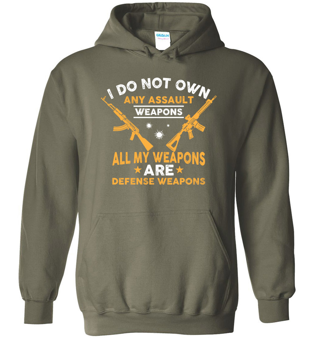 I Do Not Own Any Assault Weapons - 2nd Amendment Men's Hoodie - Military Green