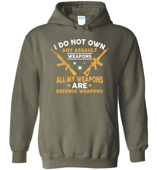 I Do Not Own Any Assault Weapons - 2nd Amendment Men's Hoodie - Military Green