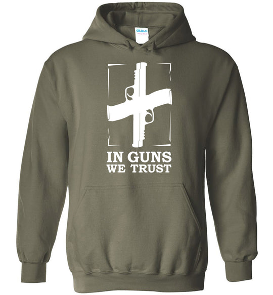 In Guns We Trust - Shooting Men's Hoodie - Military Green