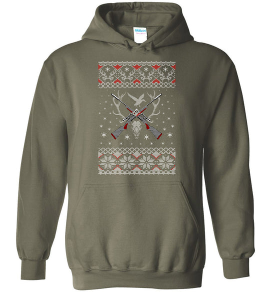 Hunting Ugly Christmas Sweater - Shooting Men's Hoodie - Military City