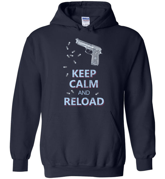 Keep Calm and Reload - Pro Gun Men's Hoodie - Navy