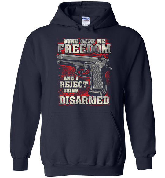 Gun Gave Me Freedom and I Reject Being Disarmed - Men's Apparel - Dark Blue Hoodie