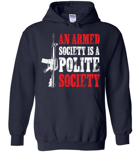 An Armed Society is a Polite Society - Shooting Men's Hoodie - Navy